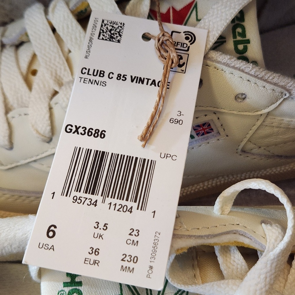 Reebok Club C 85 Vintage Women Size 6 Chalk Green NIB GX3686 Retro Tennis Shoe